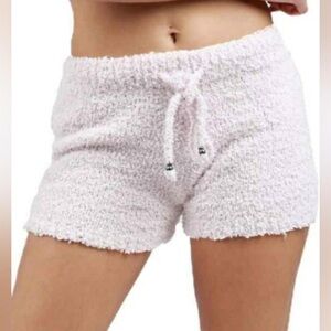 POL Fuzzy Plush Texture Lounge Shorts With Drawstring Closure Waist Size Medium
